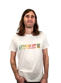 Camiseta blanca Stand up hombre