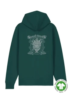 Felpa con cerniera verde Logo lettere 2